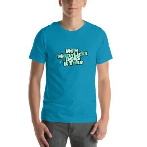 How many licks does it take Nostalgic  t-shirt--- Green blue print